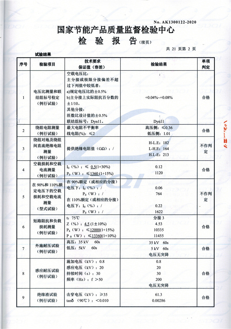 高低压试验报告-S11-1250集安集安集安油浸式变压器-2.jpg